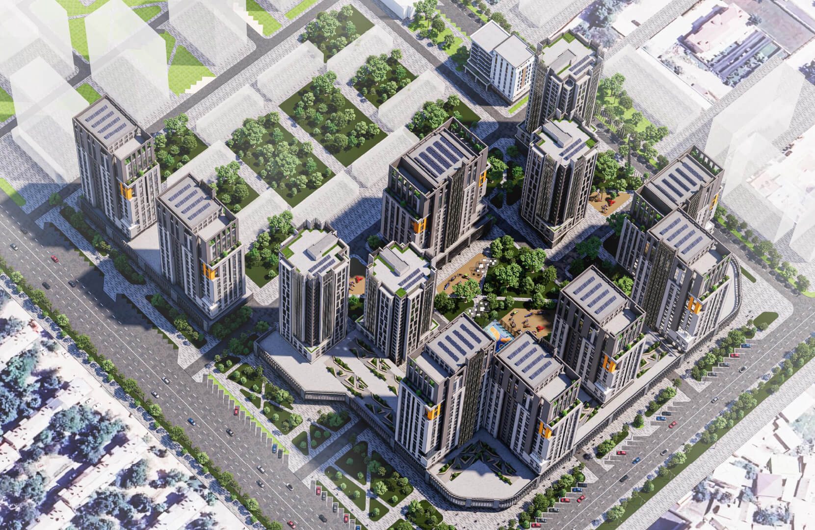 Flora Park — masterplan render